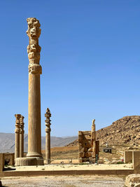 View of sculpture against blue sky