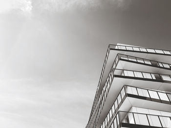 Low angle view of modern building against sky