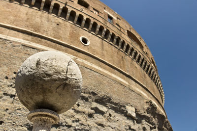 Low angle view of old building against sky