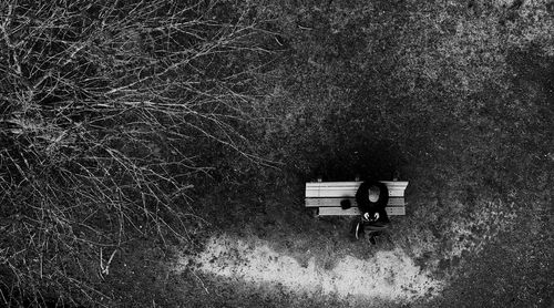 Empty bench in park