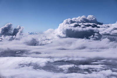 Low angle view of clouds in blue sky