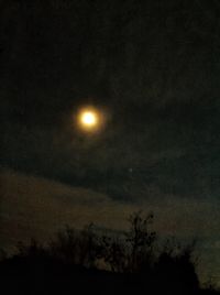 Low angle view of moon in sky