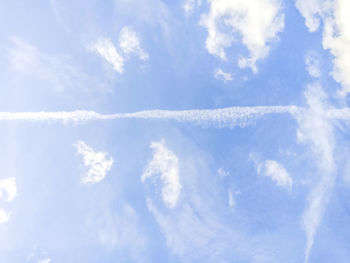 Low angle view of vapor trail in sky