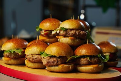 Close-up of food on table