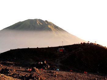 Scenic view of mountains against clear sky