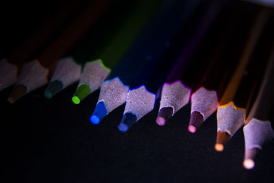 Close-up of multi colored pencils