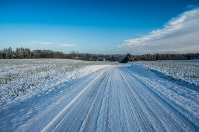 Landscape with snow near them, jutland