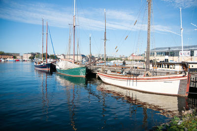 Sailboats in marina