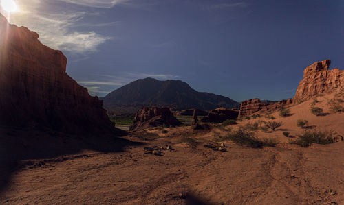 Scenic view of rocky mountains against sky