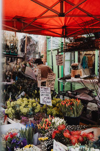 View of people at market stall