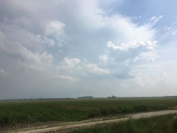 Scenic view of field against sky