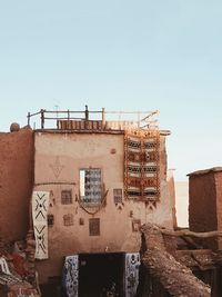 Low angle view of building against clear sky