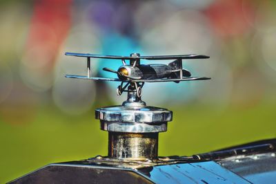 Close-up of model airplane