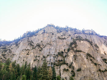 Scenic view of rocky mountains against clear sky