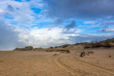 Scenic view of desert against sky