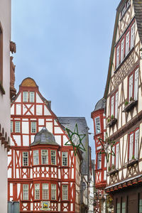 Street with half-timbered houses in limburg old town, germany