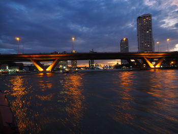 Illuminated city at night