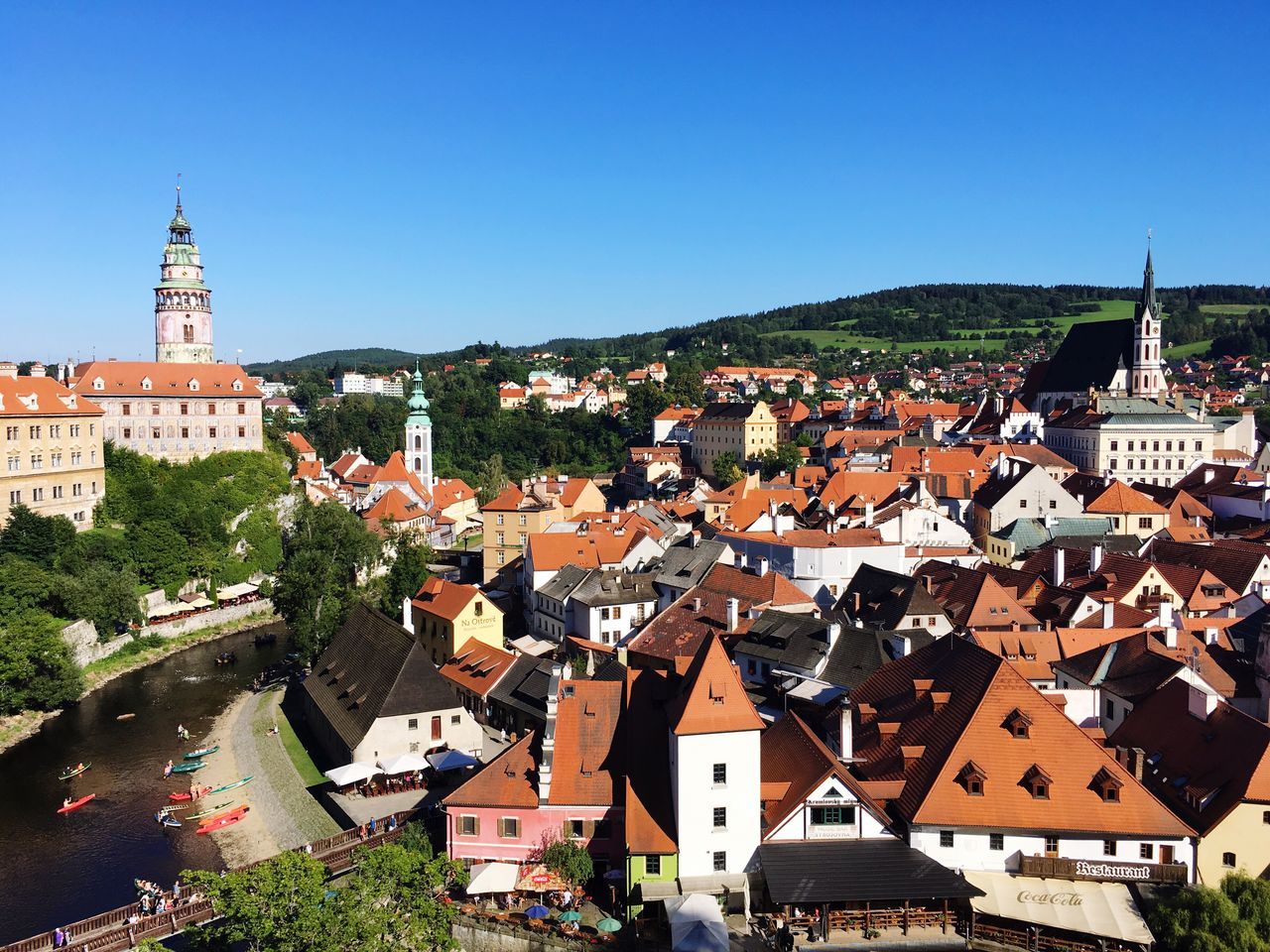 HIGH ANGLE SHOT OF TOWNSCAPE AGAINST THE SKY