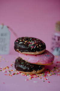 Close-up of cupcakes on table