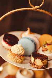 Close-up of dessert on table