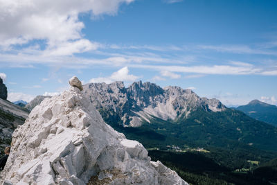 Scenic view of mountain range against sky