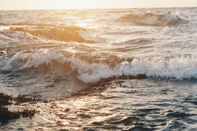 Waves rushing towards shore