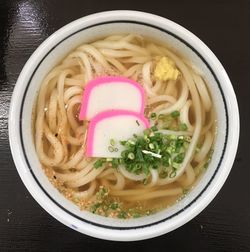 Directly above view of food in bowl