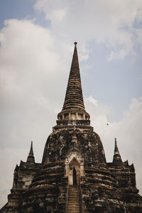 Low angle view of temple building against sky