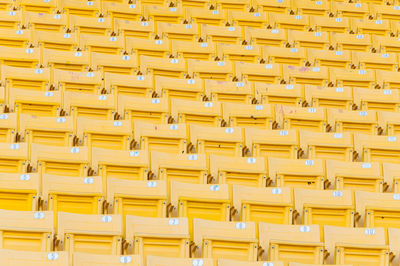 Full frame shot of yellow seats
