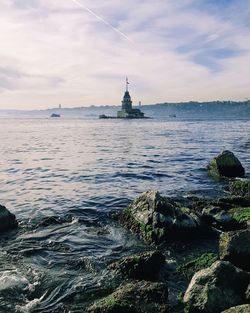 View of sea against cloudy sky