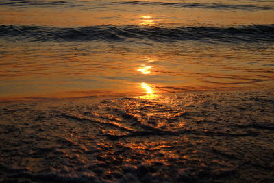 Scenic view of beach during sunset