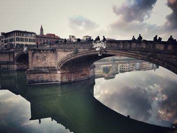 Reflection of bridge on water