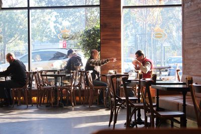 People sitting in restaurant