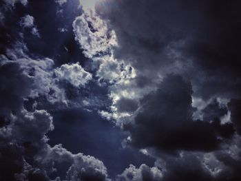 Low angle view of cloudy sky