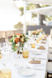 Place setting on table