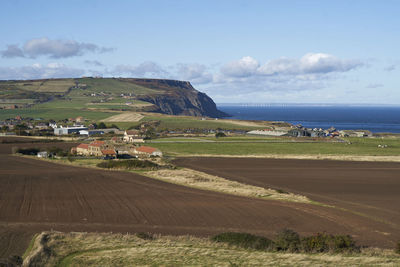 Scenic view of north yorkshire landscape against sky