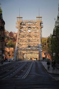 Road passing through city