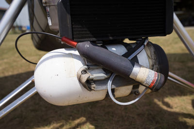 High angle view of motorcycle