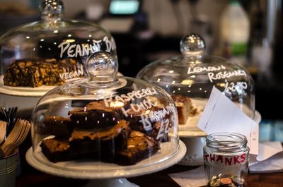 Close-up of cake on table