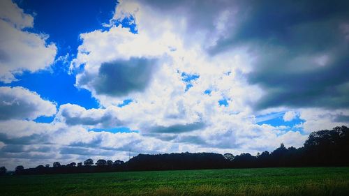 Scenic view of field against sky