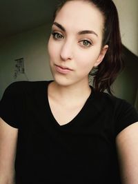 Portrait of beautiful woman at home