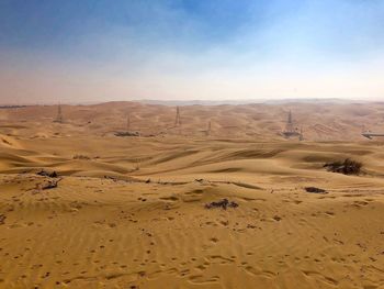 Scenic view of desert against clear sky