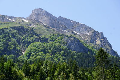 Scenic view of mountains against clear sky