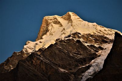 Balakun peak, himalayas, uttarakhand, india at sunrise