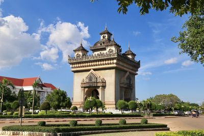 View of historical building against cloudy sky