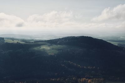 High angle view of landscape against sky