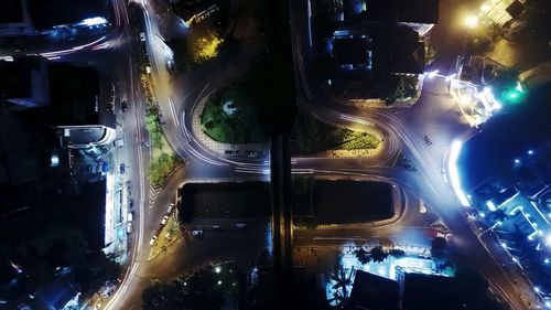 Illuminated lights at night