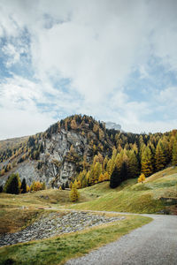Scenic view of mountain against sky
