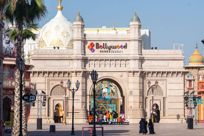 Group of people in front of building