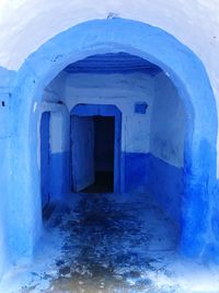 View of blue door